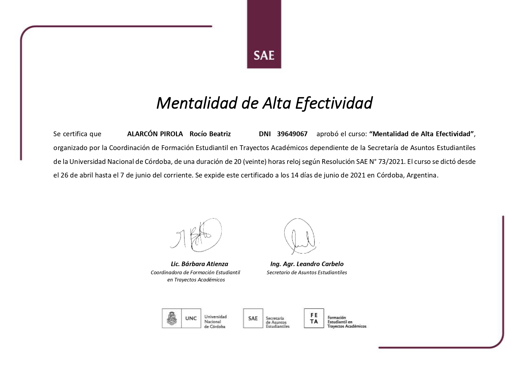 certificado