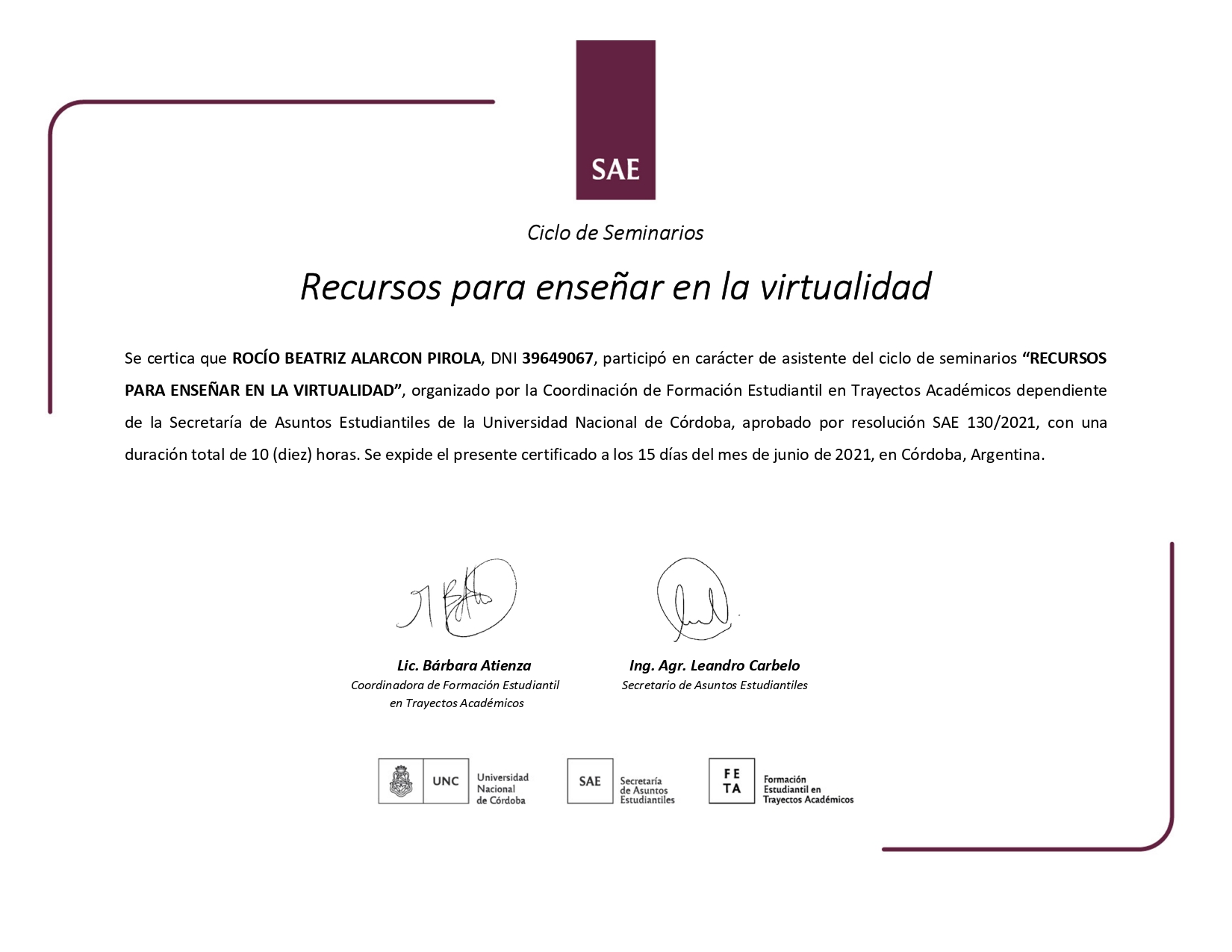 certificado